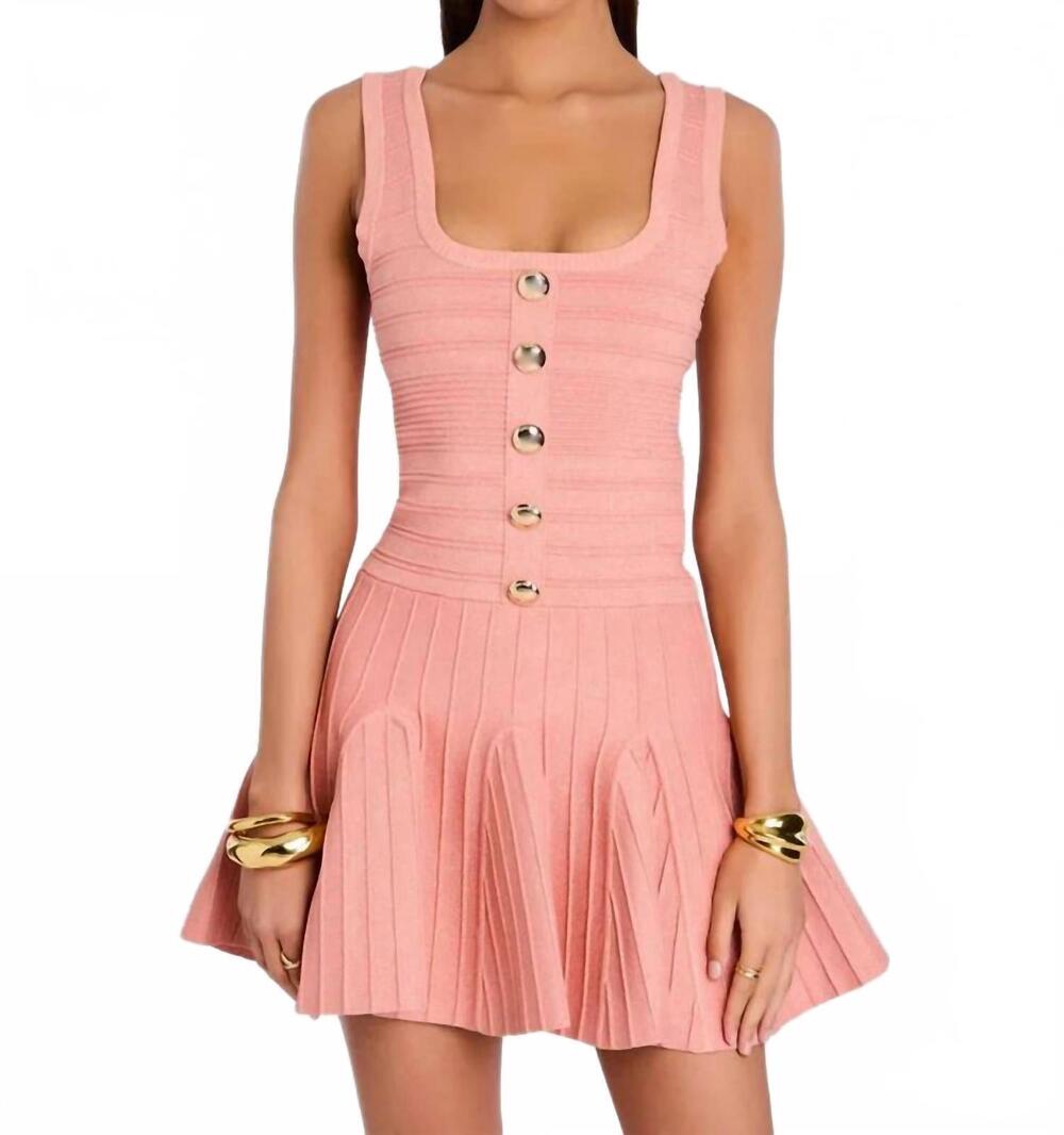 NEW RETROFETE brooke dress in metallic peche